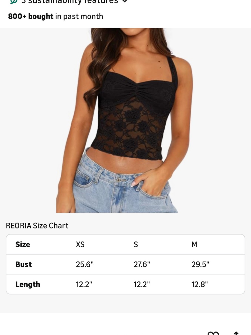 ReoRia Black Floral Lace Halter Crop - Picture 3 of 3